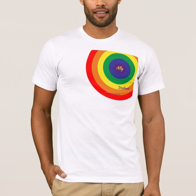 T-shirt Les cercles couleur arc-en-ciel LGBT personnalisen (Devant)
