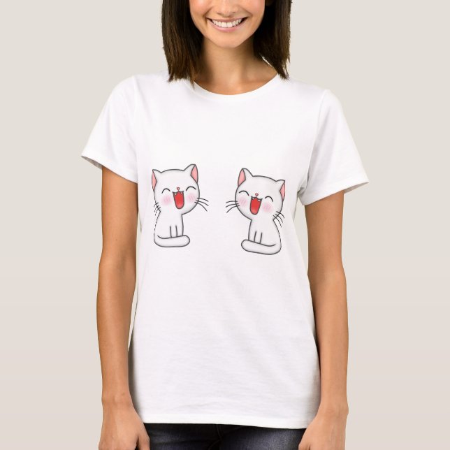 T-shirt Les chatons roses sourient (Devant)