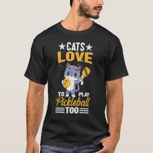 T-shirt Les chats adorent jouer au pickleball Trop amusant