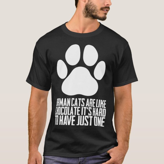 T-shirt Les chats Birmans sont comme le chocolat c'est dur (Devant)