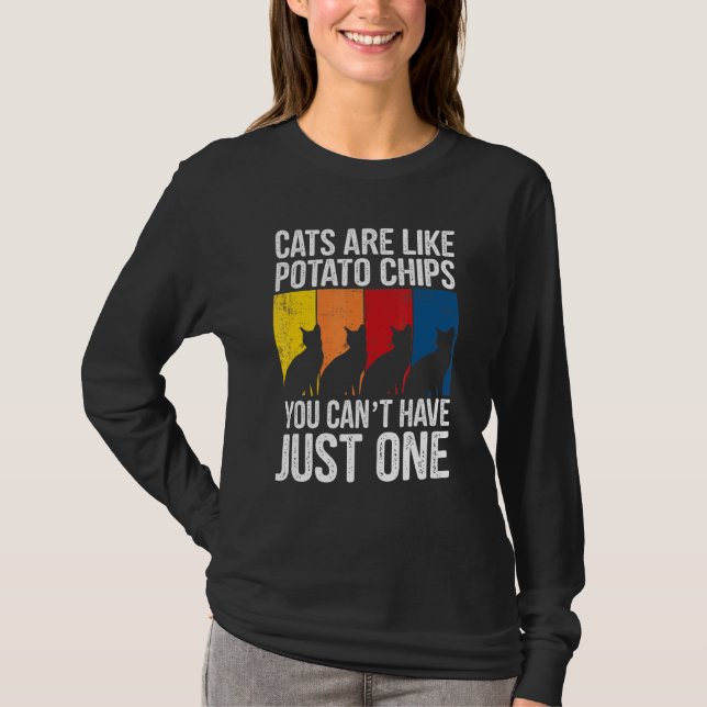 T-shirt Les Chats Ca Sont Comme Les Chips De Pomme De Terr (Devant)