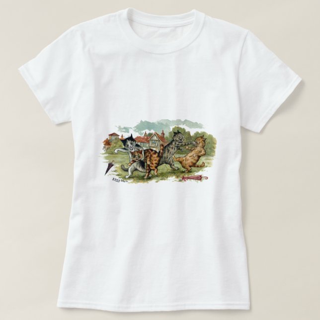T-shirt Les chats commercent des poinçons (Design devant)