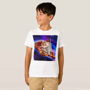 T-shirt Les chats dans la pizza spatiale