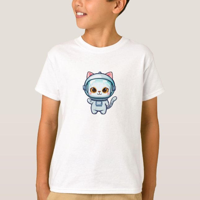 T-shirt Les chats d'astronautes dans l'espace avec des ami (Devant)