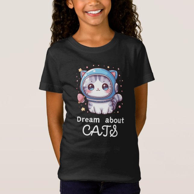 T-Shirt Les Chats Doux Sort Dream About Cats pour filles (Devant)