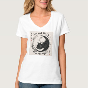 T-shirt Les chats et le Tai Chi me rendent heureux