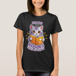T-shirt Les chats et les livres me rendent heureux