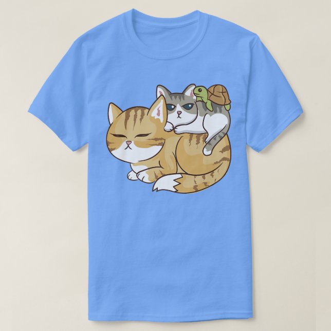 T-shirt Les chats et une tourte Pile - Cute Kawaii Anime K (Design devant)