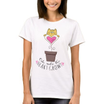 T-shirt 'Les chats font grandir le cœur' - Blanc