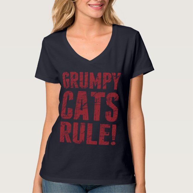 T-shirt Les chats grincheux ont la tête ! (Devant)