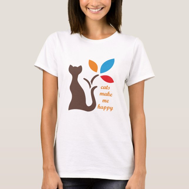 T-shirt les chats me rendent heureux (Devant)