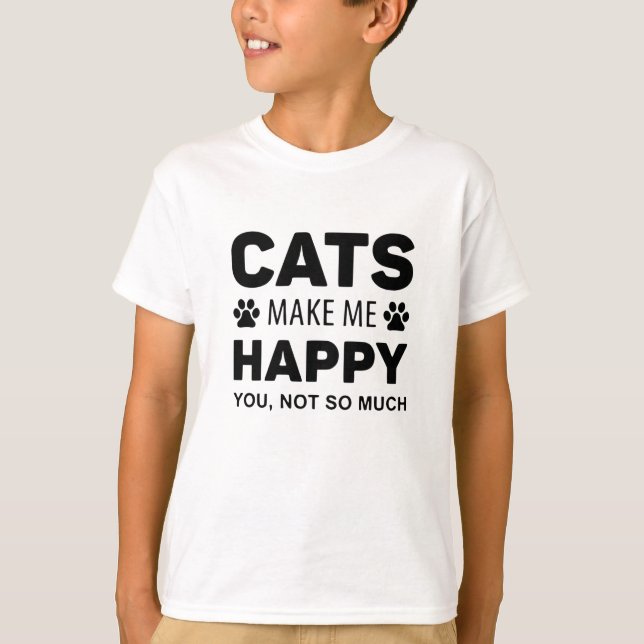 T-shirt Les chats me rendent heureux (Devant)