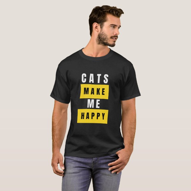 T-shirt Les chats me rendent heureux  (Devant entier)