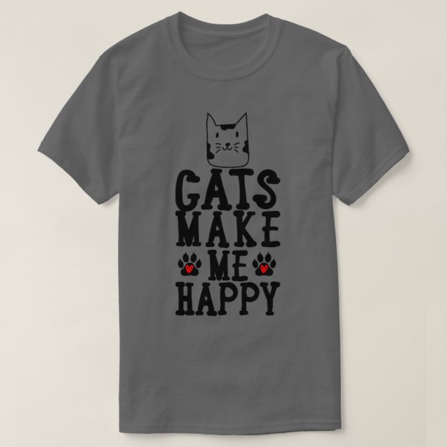 T-shirt Les chats me rendent heureux1 (Design devant)