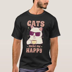 T-shirt Les chats me rendent heureux Citation de chat mign