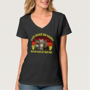 T-shirt Les chats me rendent heureux Les humains me font m