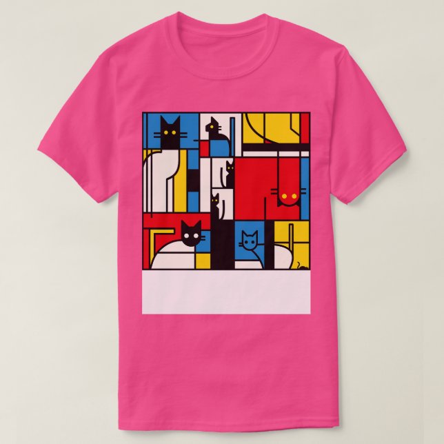 T-shirt Les chats Mondrian de Tobe Fonseca (Design devant)