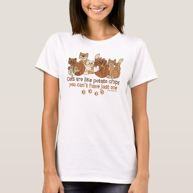 T-shirt Les chats sont comme des chips (Devant)