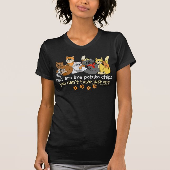 T-shirt Les chats sont comme des chips (Devant)