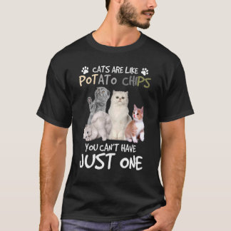 T-shirt Les Chats Sont Comme Des Chips De Pomme De Terre Q