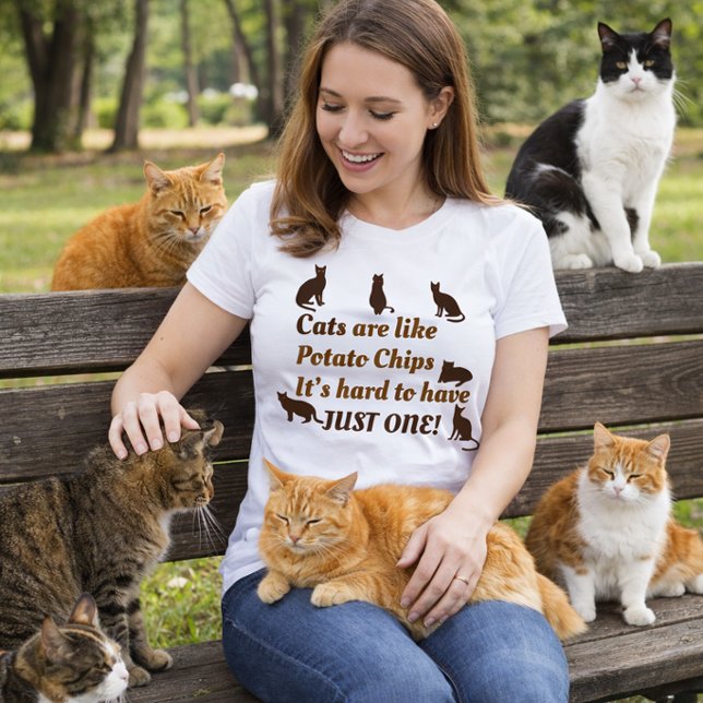 T-shirt Les chats sont comme des chips, difficiles à n'en  (Créateur téléchargé)