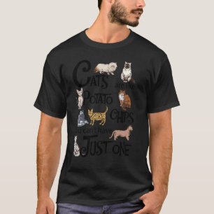 T-shirt Les chats sont comme des chips, on ne peut pas se