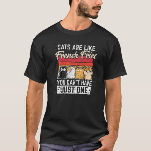 T-shirt Les chats sont comme des frites Chat Chat noir P
