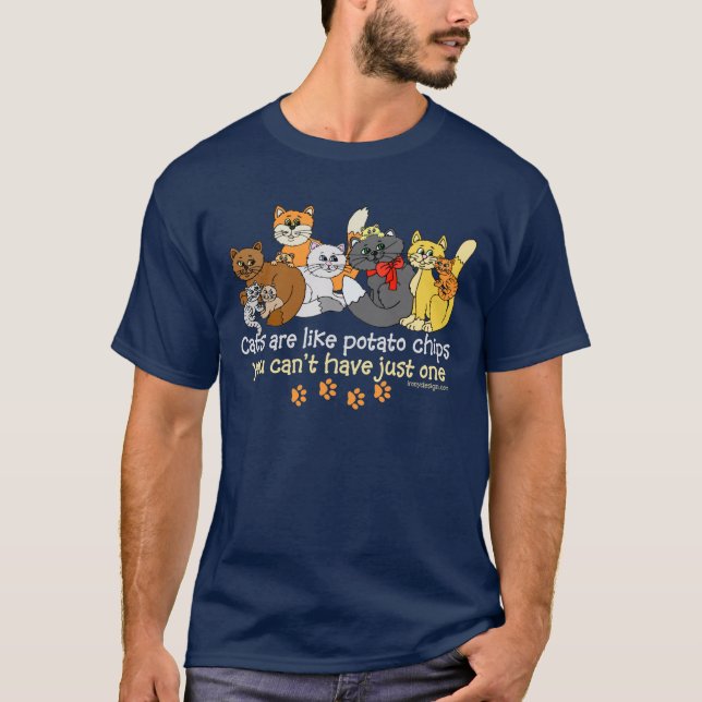 T-shirt Les chats sont comme dire de pommes chips (Devant)