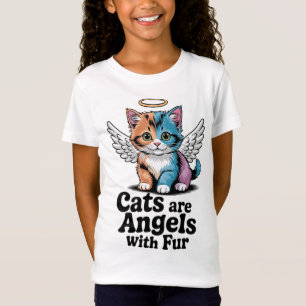 T-Shirt Les chats sont des anges avec de la fourrure