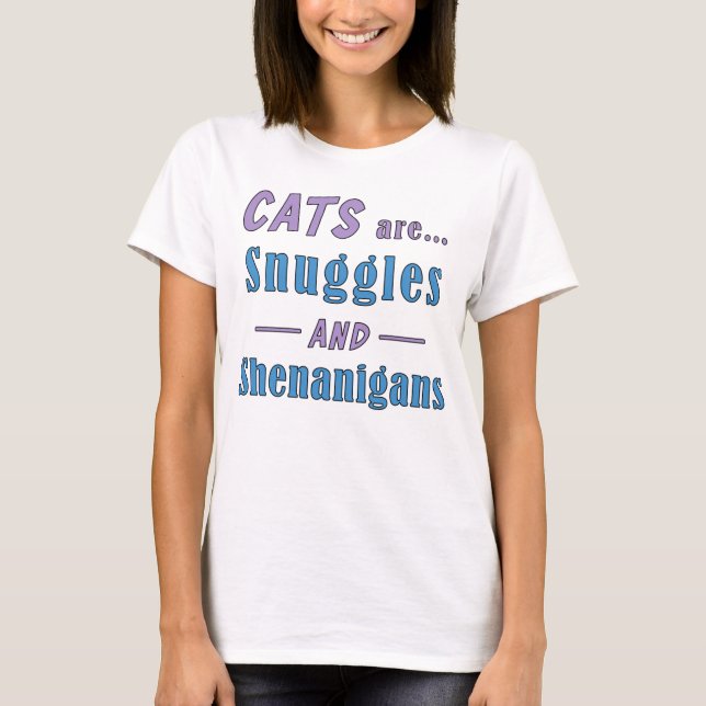 T-shirt Les chats sont des lunettes et des shenanigans T-s (Devant)