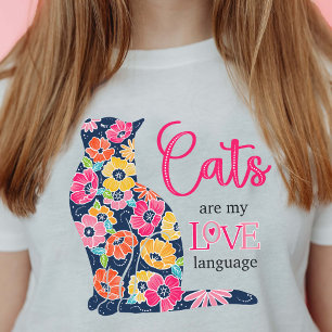T-shirt Les chats sont ma langue LOVE