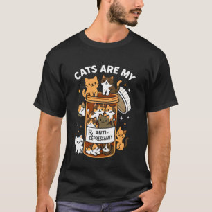 T-shirt Les chats sont mes antidépresseurs  Santé mentale 