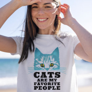 T-shirt Les chats sont mes personnes préférées Moderne Ble