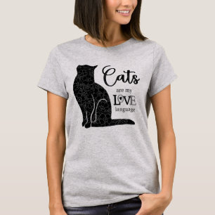 T-Shirt 'Les chats sont mon langage d'amour'