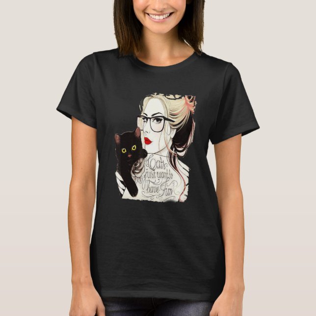 T-shirt Les chats veulent juste s'amuser (Devant)