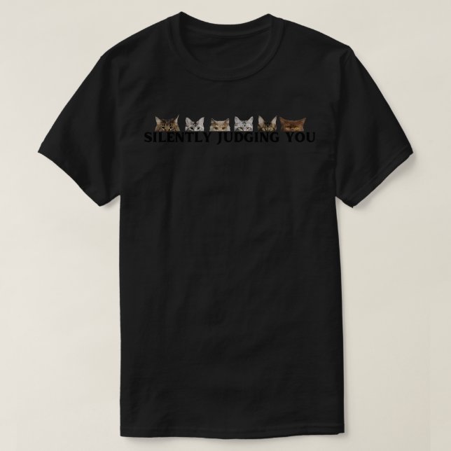 T-shirt Les chats vous jugent en silence (Design devant)