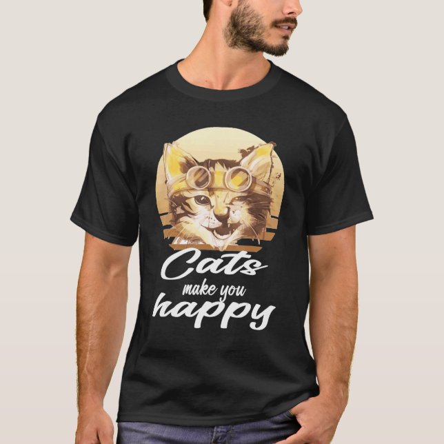 T-shirt Les chats vous rendent heureux (Devant)