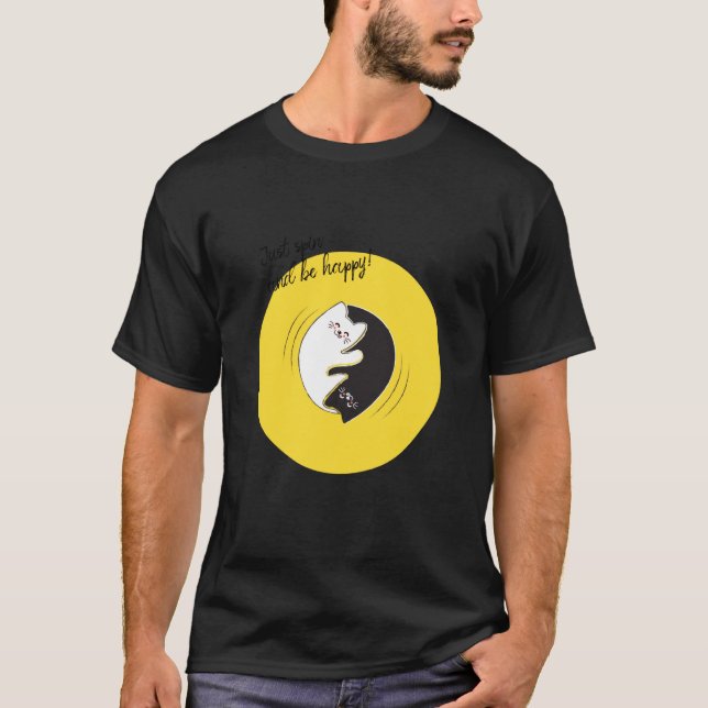 T-shirt Les Chats Yin Yang Ne Font Que Tourner Et Être Heu (Devant)