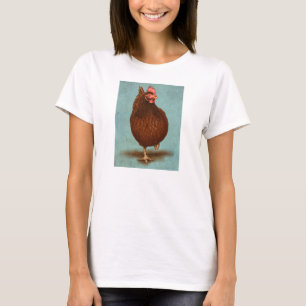 T-shirt Les chemises des femmes de poule de rouge d'île de