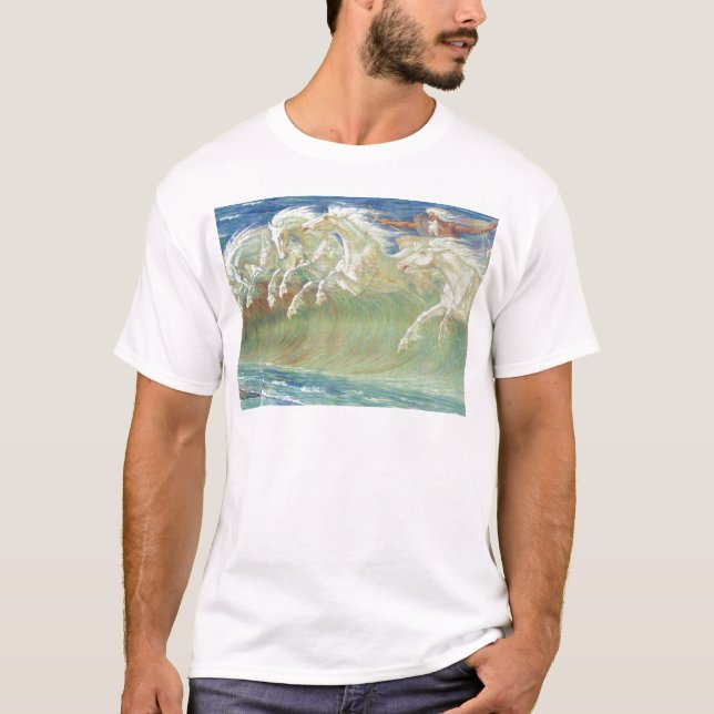 T-SHIRT LES CHEVAUX DU ROI NEPTUNE MARCHENT LES VAGUES (Devant)