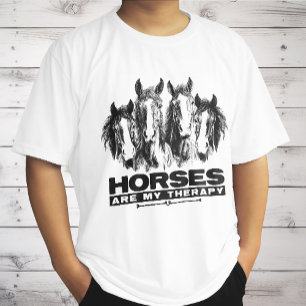 T-shirt Les Chevaux Sont Mon Thérapie Les Chevaux Les Amat