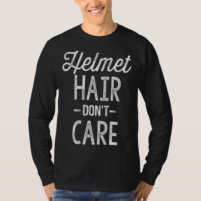 T-shirt Les cheveux casque ne se soucient pas Motorcycle v (Devant)