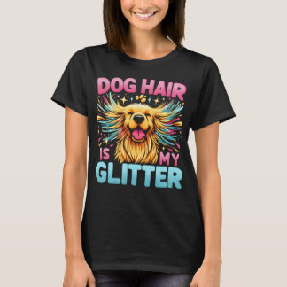 T-shirt Les cheveux de chien sont ma parties scintillant