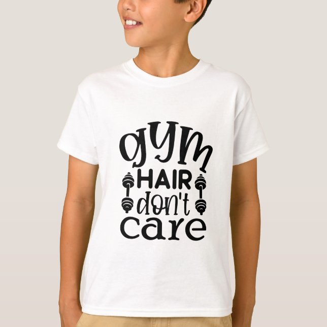 T-shirt Les cheveux de gym s'en fichent (Devant)