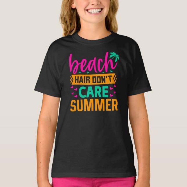T-shirt Les cheveux de plage ne se soucient pas été-54804 (Devant)