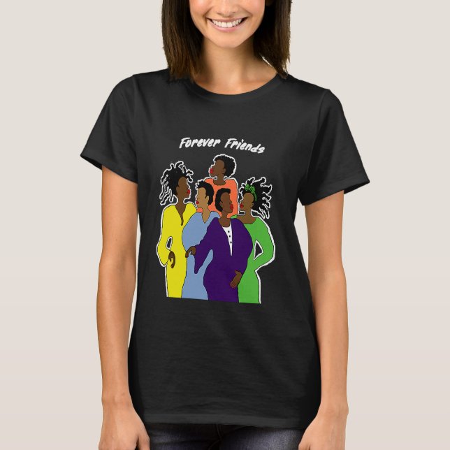 T-shirt Les cheveux naturels pour toujours amis Divas (Devant)