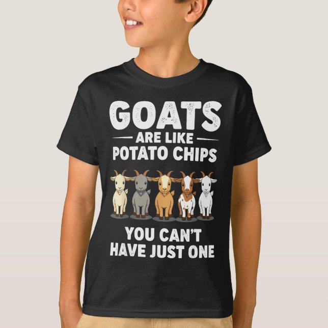 T-shirt Les chèvres drôles sont comme des chips de tato, v (Devant)
