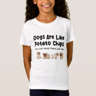 T-Shirt Les Chiens De carlin Sont Comme Des Chips De Pomme