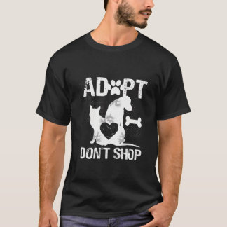 T-shirt Les Chiens De Chat De Sauvetage Des Animaux Adopte