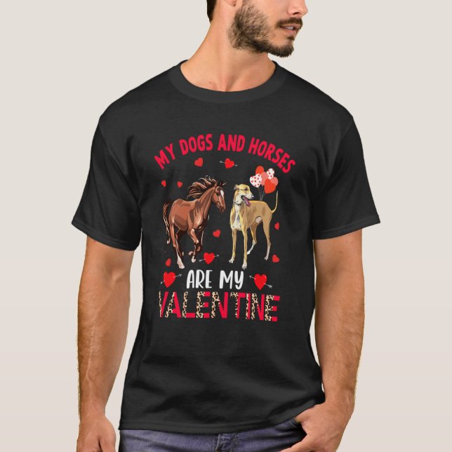 T-shirt Les chiens et les chevaux sont mon valentin Whippe (Devant)